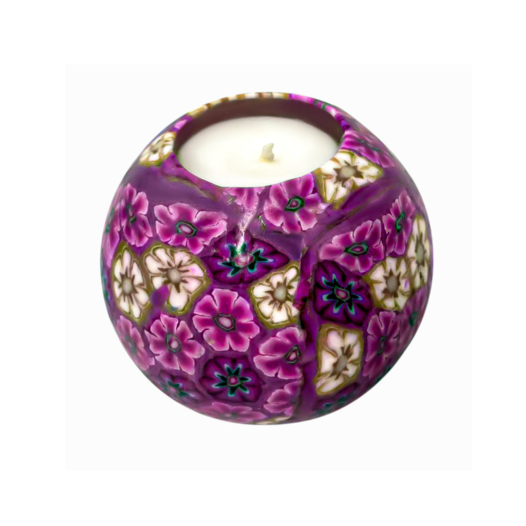 Purple Rose Flower Candle Ball